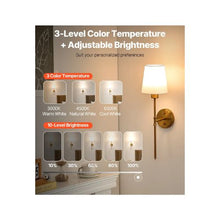 Modern Cordless Rechargeable RGB LED Wall Sconce Lamps with Timer & Remote Control Set of 2