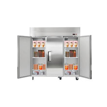 72 Inch Commercial Reach-In Freezer 50.2 Cu.Ft. 3 Door Stainless Steel Upright Freezer with Auto Defrost & Adjustable Shelves