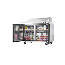 48 Inch Commercial Sandwich Prep Refrigerator 12.5 Cu.Ft. Mega Top Prep Table with 18 Food Pans