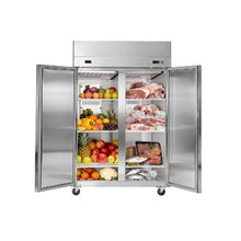 Heavy Duty 48 Inch Commercial Refrigerator Freezer Combo 31.1 Cu.Ft. 2 Door Reach In Unit with LED Lighting