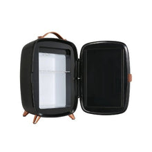 6L Portable Beauty Mini Refrigerator with LED Light & HD Mirror for Cosmetics & Face Masks Black