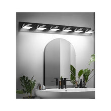 40-Inch Decorative 6 Light LED Wall Mounted Vanity Light Fixture Black Finish for Bathroom & Living Room