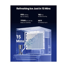 Automatic Commercial Ice Maker 650 lbs/24H with Stainless Steel Ice Storage Bin with Self-Cleaning Function