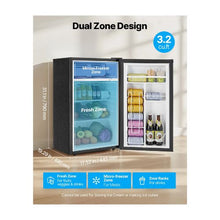 Single Door 3.2 Cu.Ft Mini Fridge with Freezer Compartment and Adjustable Temperature Control for Bedroom, Dorm Room & Office