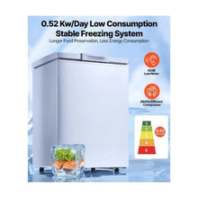 Compact 3.3 Cu.Ft Top-Opening Chest Freezer with Adjustable Thermostat Energy Saving Operation & Quiet Cooling White
