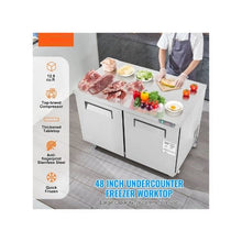 Commercial 48 Inch Two Door Frozen Prep Refrigerator with Stainless Steel Cabinet