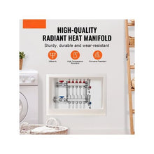 5 Branch Stainless Steel Radiant Heating Manifold 1/2" PEX Tubing Distribution Manifold Kit for Hydronic Radiant Floor Heating with Adapters