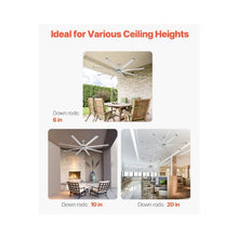 96 Inch Modern Indoor/Outdoor Large 8 Blade Brushed Nickel Ceiling Fan with Remote Control