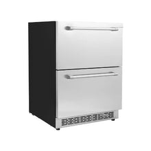 Built In Under Counter 24 Inch Refrigerator with Dual Refrigerated Drawers Independent Temperature Control, 4.87 Cu.Ft. Capacity for Wine, Beverages, and Food Storage