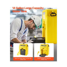 14 Gallon Portable Emergency Eyewash Station Dual Spray Nozzles, OSHA & ANSI Compliant Wall-Mount or Flat-Surface Yellow
