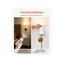 Modern Cordless Rechargeable RGB LED Wall Sconce Lamps with Timer & Remote Control Set of 2