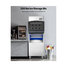 Automatic Commercial Ice Maker 650 lbs/24H with Stainless Steel Ice Storage Bin with Self-Cleaning Function