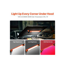 6000mAh Portable Rechargeable Cordless 1250LM Underhood Mechanic LED Light for Car Repair & Garage Use