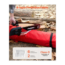 Large Chainsaw Safety Chaps, 38–40 Inch Waist Class D 8-Layer Wrap-Style Protective Pants with Adjustable Belt & Gear Pocket