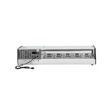 5 Pan Commercial 52.76 Inch Countertop Sushi Display Case Refrigerator with Curved Glass and LED Lighting