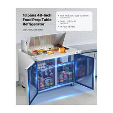 48 Inch Commercial Sandwich Prep Refrigerator 12.5 Cu.Ft. Mega Top Prep Table with 18 Food Pans