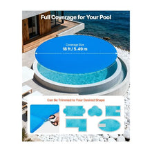 18 ft Round 16 Mil Solar Pool Cover Blue PE Bubble Swimming Pool Blanket Heat Retaining Cover for Daytime Heat Absorption & Nighttime Heat Retention