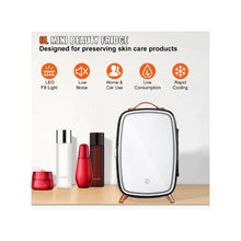 6L Portable Beauty Mini Refrigerator with LED Light & HD Mirror for Cosmetics & Face Masks Black