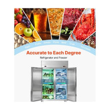 Heavy Duty 48 Inch Commercial Refrigerator Freezer Combo 31.1 Cu.Ft. 2 Door Reach In Unit with LED Lighting