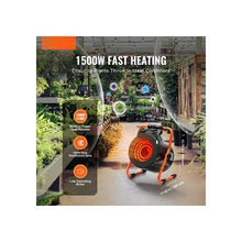 2-Speed Portable 1500W Fast Heating Greenhouse Tube Heater with Independent Thermostat