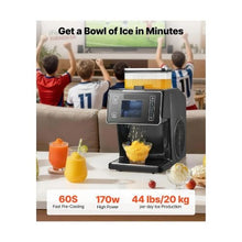 Electric 44 LBS/24H Snowflake Ice Machine with Stainless Steel Adjustable Ice Texture for Home & Cafes