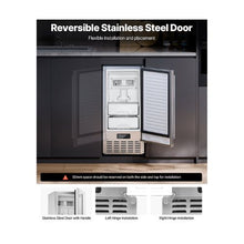 Built-In Under Counter Nugget Ice Maker 66 Lbs/24h Daily Ice Production with Electric Drain System