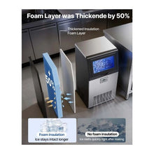 Built-In Commercial Ice Maker Machine 100 lbs/24H with 30 lb Storage Bin for Restaurants and Cafes