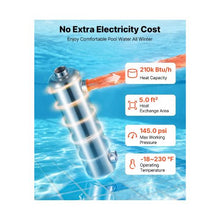 Heavy Duty 210K BTU Swimming Pool Heat Exchanger with 316L Stainless Steel Water-to-Water Heating System for Pools