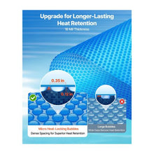 18 ft Round 16 Mil Solar Pool Cover Blue PE Bubble Swimming Pool Blanket Heat Retaining Cover for Daytime Heat Absorption & Nighttime Heat Retention