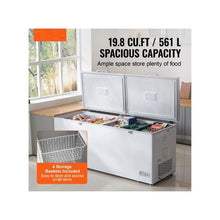 19.8 Cu.Ft Commercial Chest Freezer with Dual Locking Lids & 4 Baskets with LED Light