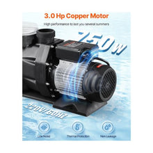 3450 RPM 3.0 HP Single-Speed Above Ground Swimming Pool Pump with 220V High-Power Motor