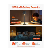 5200mAh Battery Wireless Accent Wireless Accent Portable Restaurant & Bedroom Table Lamps Set of 2 Black