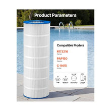 150 Sq. Ft. Pool Filter Cartridge Replacement Element Spa & Hot Tub Filtration Cartridge Trilobal Pleated Media Easy to Clean