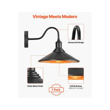 E26 Bulb Farmhouse Vintage Gooseneck Entryway Barn Style Wall Light Fixture