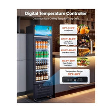 6.1 Cu.Ft Commercial Display Beverage Refrigerator with Glass Door Illuminated Advertising Light Box 3 Adjustable Shelves Design