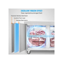 Commercial 48 Inch Two Door Frozen Prep Refrigerator with Stainless Steel Cabinet