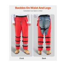 Large Chainsaw Safety Chaps, 38–40 Inch Waist Class D 8-Layer Wrap-Style Protective Pants with Adjustable Belt & Gear Pocket
