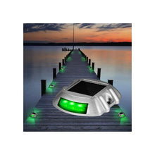 Wireless Heavy Duty Solar LED Dock Lights for Driveway & Walkway Green 4 Pack