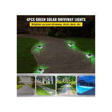 Wireless Heavy Duty Solar LED Dock Lights for Driveway & Walkway Green 4 Pack
