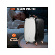 6L Portable Beauty Mini Refrigerator with LED Light & HD Mirror for Cosmetics & Face Masks Black