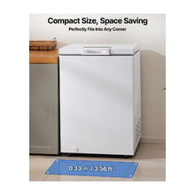 Compact 3.3 Cu.Ft Top-Opening Chest Freezer with Adjustable Thermostat Energy Saving Operation & Quiet Cooling White