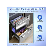 Built In Under Counter 24 Inch Refrigerator with Dual Refrigerated Drawers Independent Temperature Control, 4.87 Cu.Ft. Capacity for Wine, Beverages, and Food Storage