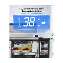 48 Inch Commercial Sandwich Prep Refrigerator 12.5 Cu.Ft. Mega Top Prep Table with 18 Food Pans