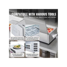 48 Inch Commercial Countertop Refrigerated Condiment Prep Station with 2 Full & 4 Sixth Size Pans