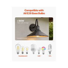 E26 Bulb Farmhouse Vintage Gooseneck Entryway Barn Style Wall Light Fixture
