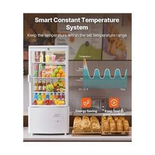 Commercial 3 Cu.Ft. Square Countertop Refrigerated Pastry Display Case with LED Lighting & Turbo Cooling