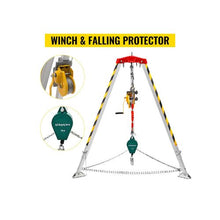 Confined Space Rescue Tripod Kit with 1,200 lbs Winch, 7 ft Adjustable Legs & 98 ft Cable, Fall Protection System