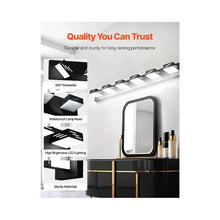 40-Inch Decorative 6 Light LED Wall Mounted Vanity Light Fixture Black Finish for Bathroom & Living Room