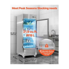 Professional 29 Inch Upright Commercial Glass Door Refrigerator with Digital Temperature Control