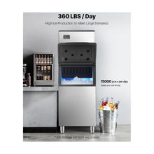 Restaurant-Grade 360LB Ice Making Machine with Self-Cleaning System and Timer Control